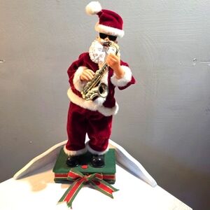 Vintage Santa With Swag - Mr. Claus Playing the Saxophone, Mechanical Musical